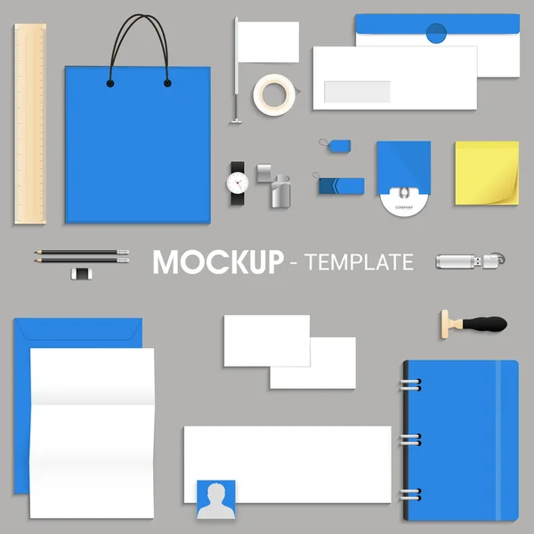 Blank corporate identity kit or mock up. — Stock Vector