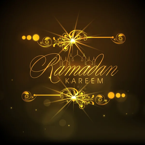 Tarjeta de felicitación para la celebración del Ramadán Kareem . — Vector de stock