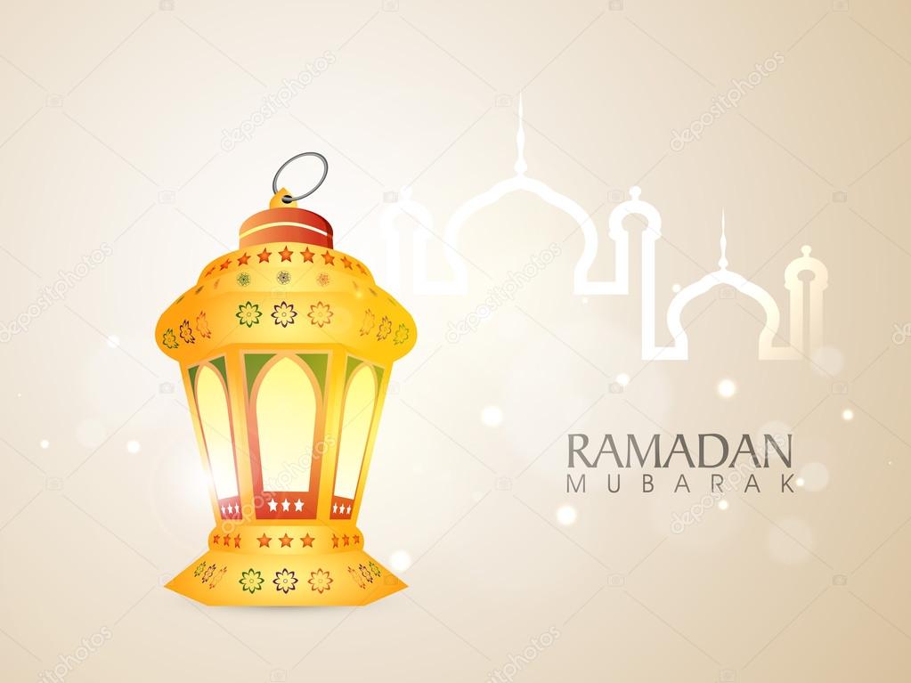 Ramadan Kareem celebration with arabic lantern.