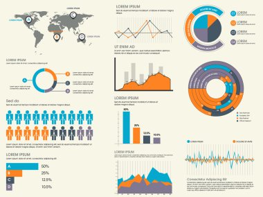 İş infographics öğeleri koleksiyonu.
