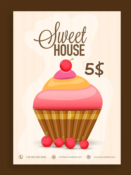 Menu card design for sweet house. — Stock Vector