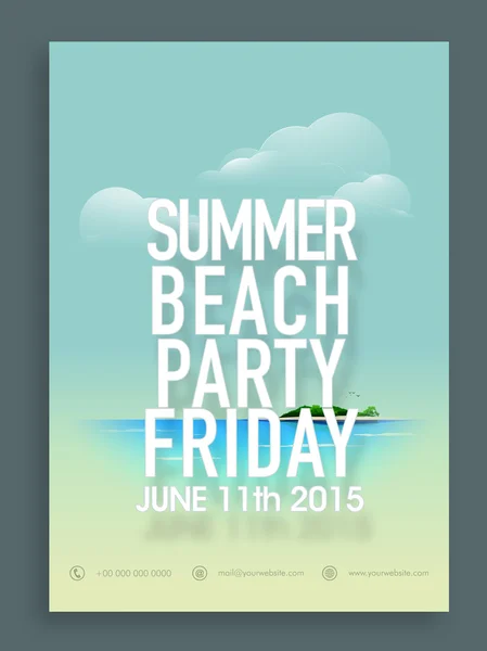 Invitation ou conception de flyer pour la fête d'été . — Image vectorielle