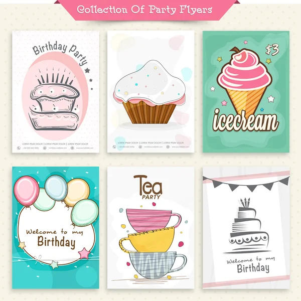 Collection of Party Flyers. — Stock Vector