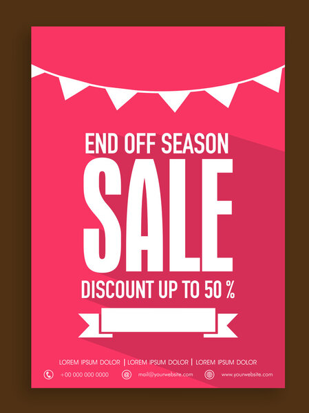 Sale poster, banner or flyer design.