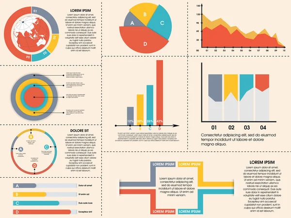 Raccolta di elementi infografici aziendali . — Vettoriale Stock