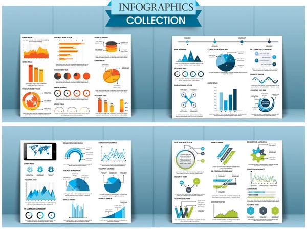 Set of four business infographic template. — Stock Vector