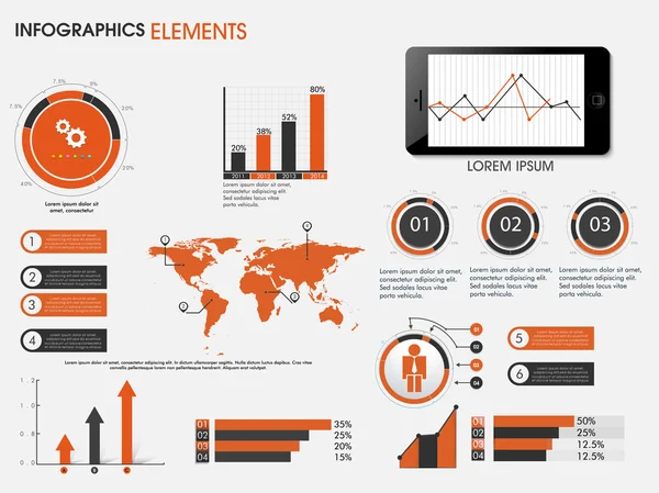 Sammlung von Geschäftsinformationsgrafik-Elementen. — Stockvektor