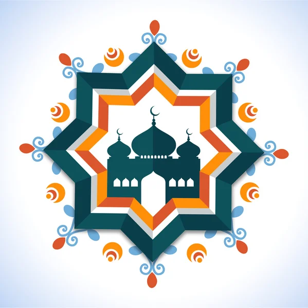 Cadre créatif avec mosquée pour la célébration du Ramadan Kareem . — Image vectorielle