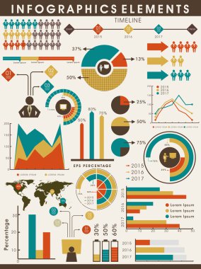 İş Infographic öğeleri kümesi.