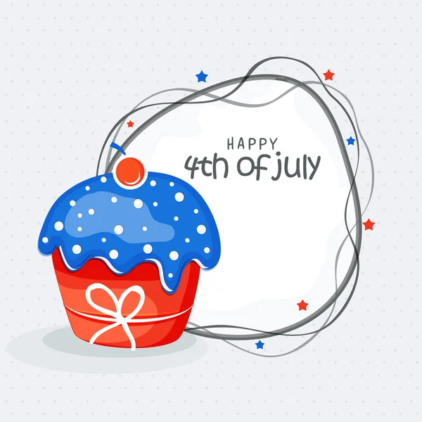 Amerikanska självständighetsdagen firande med cupcake. — Stock vektor