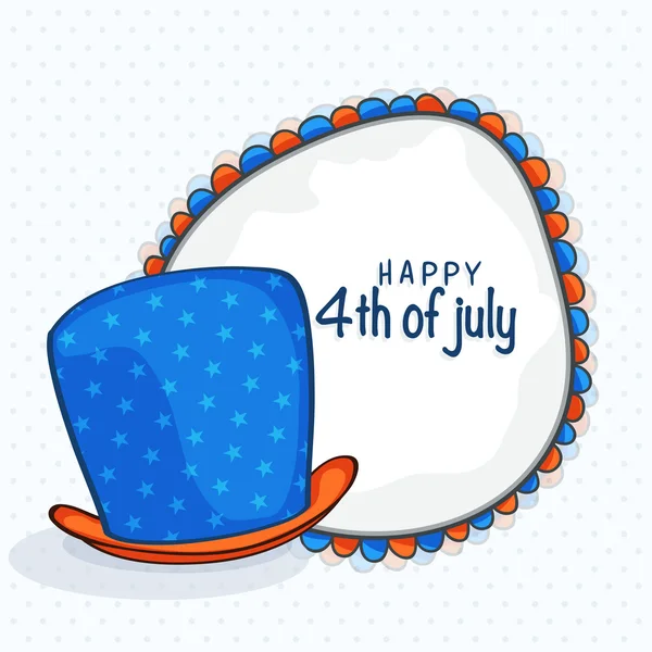 Sombrero con marco para la celebración del Día de la Independencia Americana . — Vector de stock