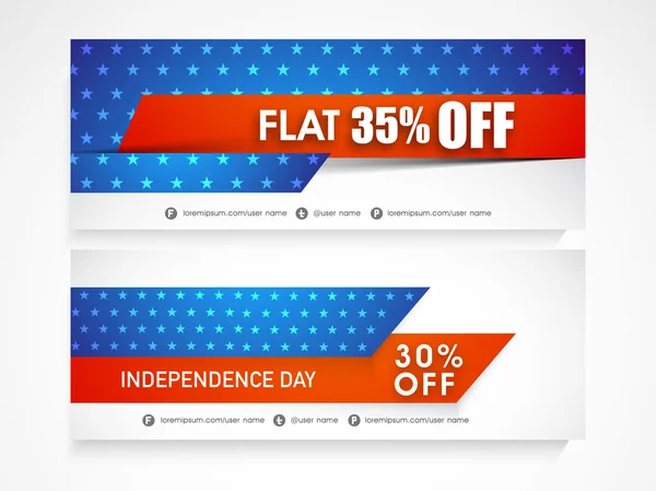 Αμερικανική Ημέρα ανεξαρτησίας γιορτή web κεφαλίδας ή banner που. — Διανυσματικό Αρχείο