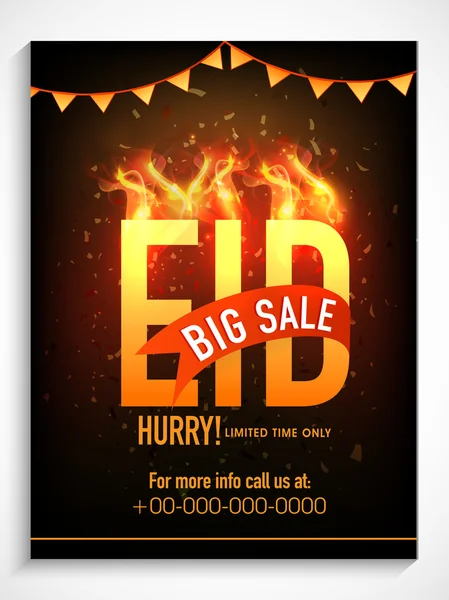 Großes Verkaufsposter, Banner oder Flyer für eid Feier. — Stockvektor