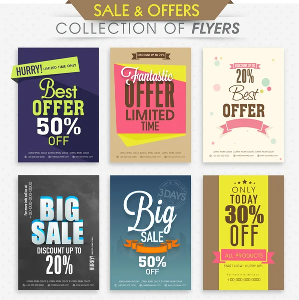 Collection of Sale Flyers. — Stock Vector