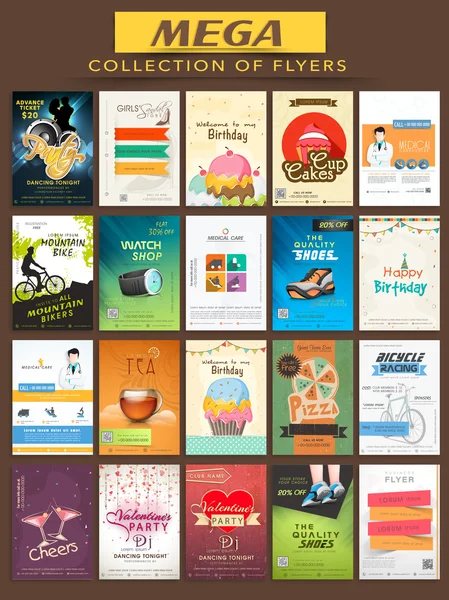 Mega collection de Flyers . — Image vectorielle