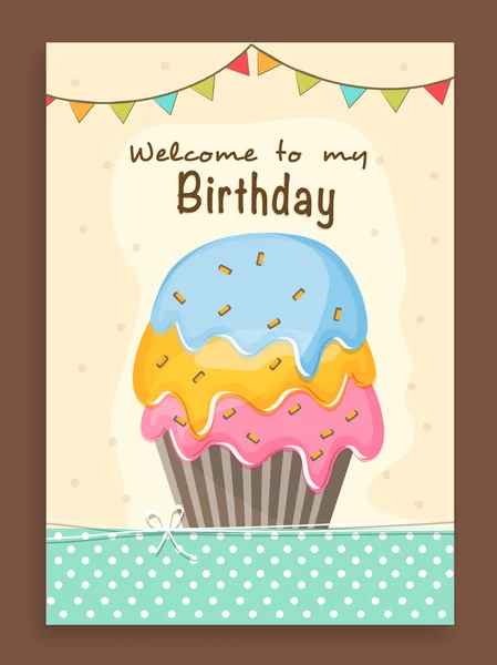 Invitation card design for birthday. — Stock Vector