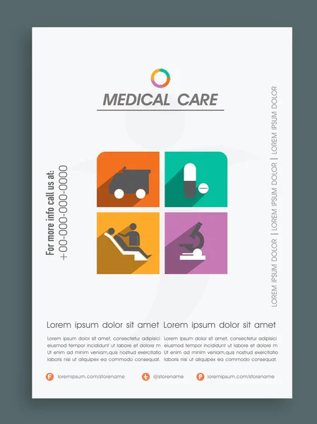 Template, banner or flyer for medical. — Stock Vector