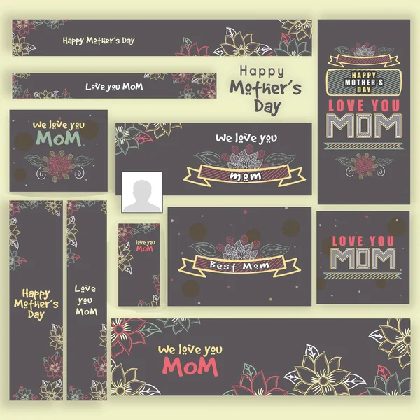 Soziale Medien oder Banner zum Muttertag. — Stockvektor