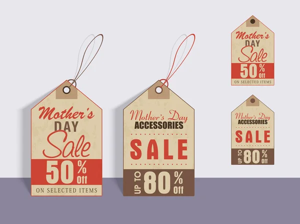 Sale tags for Happy Mother's Day celebration. — Stock Vector