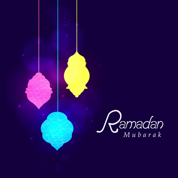 Tarjeta de felicitación de celebración Ramadán Kareem . — Vector de stock