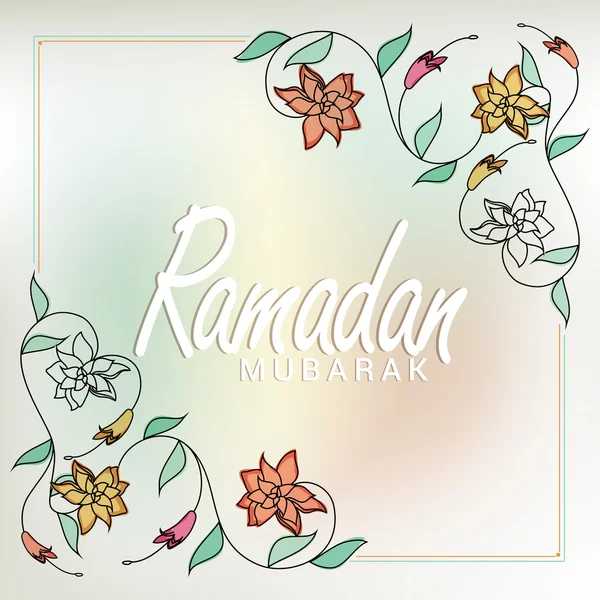 Hermosa tarjeta de felicitación para la celebración del Ramadán Kareem . — Archivo Imágenes Vectoriales