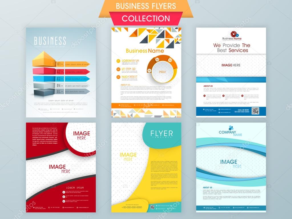 Business flyer collection or set.