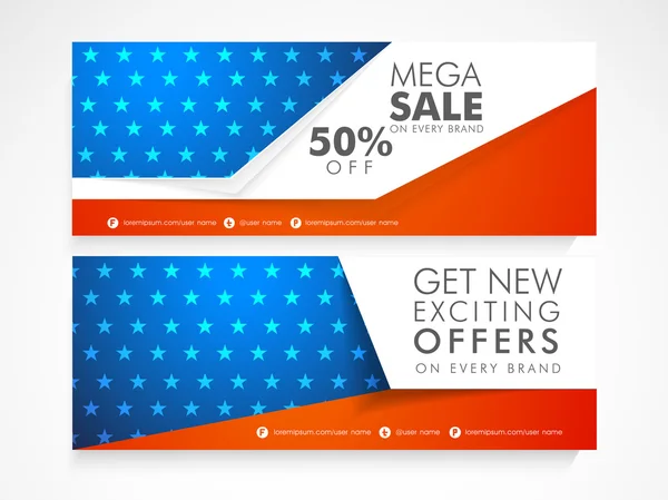 Cabeçalho do site ou banner para comemati Dia da Independência Americana — Vetor de Stock