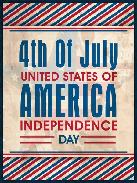 Vintage plakat, baner lub ulotki dla amerykańskiego dnia niepodległości. — Wektor stockowy