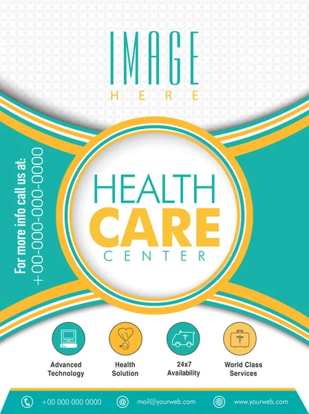 Modèle, brochure ou dépliant du centre de soins de santé . — Image vectorielle