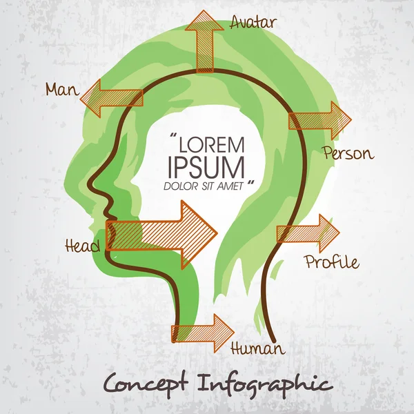 Plantilla infográfica con cabeza humana . — Archivo Imágenes Vectoriales