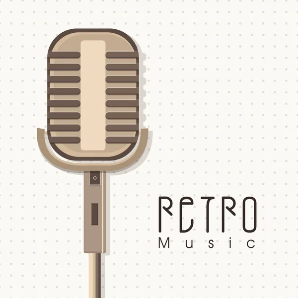 Vintage mikrofon, zene. — Stock Vector