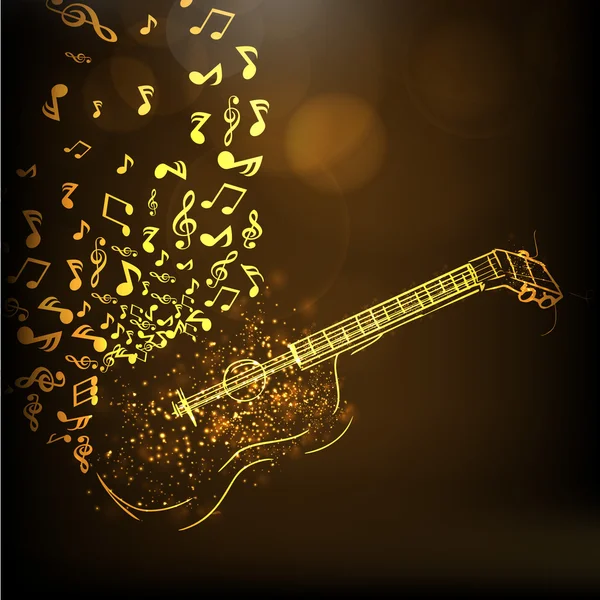 Illustration d'une guitare . — Image vectorielle