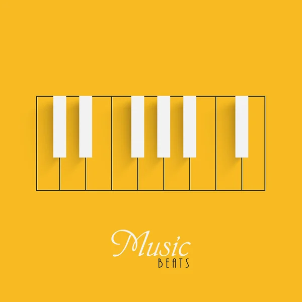 Teclado de piano para concepto de música . — Vector de stock