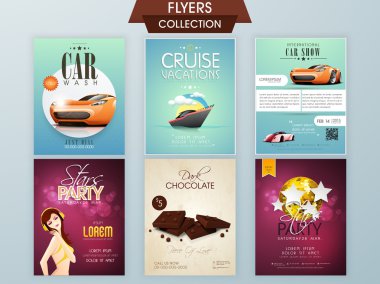 Collection of different flyers. clipart