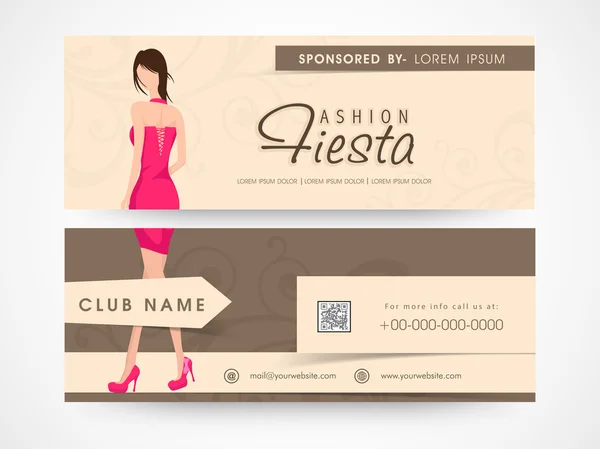 Web header or banner of fashion fiesta. — Stock Vector