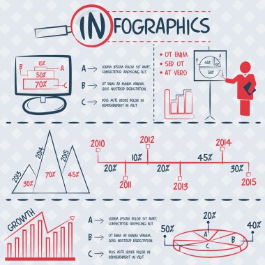 Çeşitli iş Infographic öğeleri kümesi.
