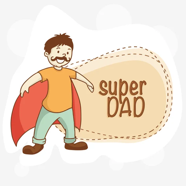 Happy Father's Day celebration with cartoon. — Stock Vector