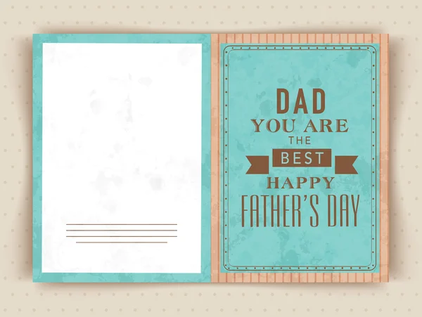 Boldog Apák napja kártya tervez-val szöveg köszöntése. — Stock Vector