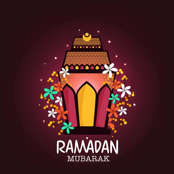 Mooie lantaarn voor Ramdan Kareem viering. — Stockvector