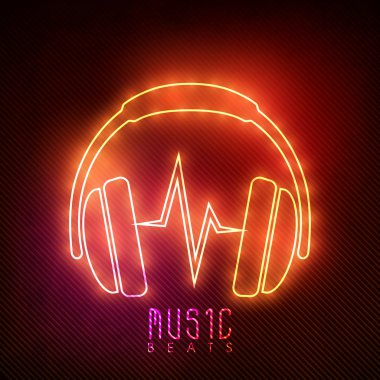 Neon kulaklık müzik için.