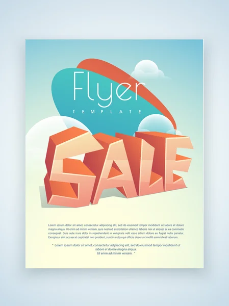 Vente flyer, modèle ou conception de brochure . — Image vectorielle