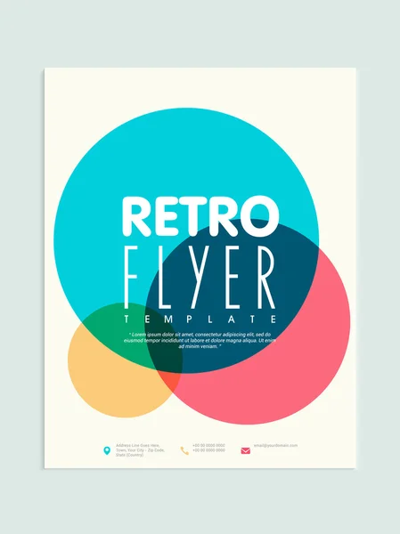 Retro flyer, template or brochure design for business. — Stock Vector