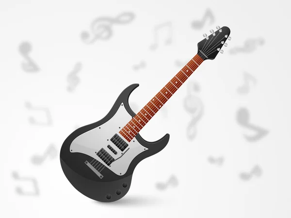 Έννοια της μουσικής με μοντέρνα κιθάρα. — Διανυσματικό Αρχείο