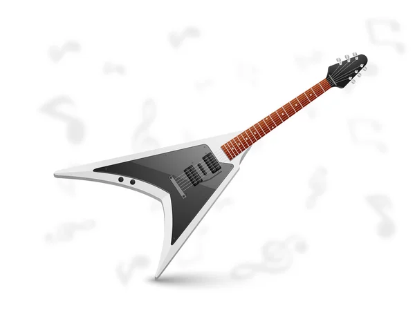 Muziek concept met stijlvolle gitaar. — Stockvector