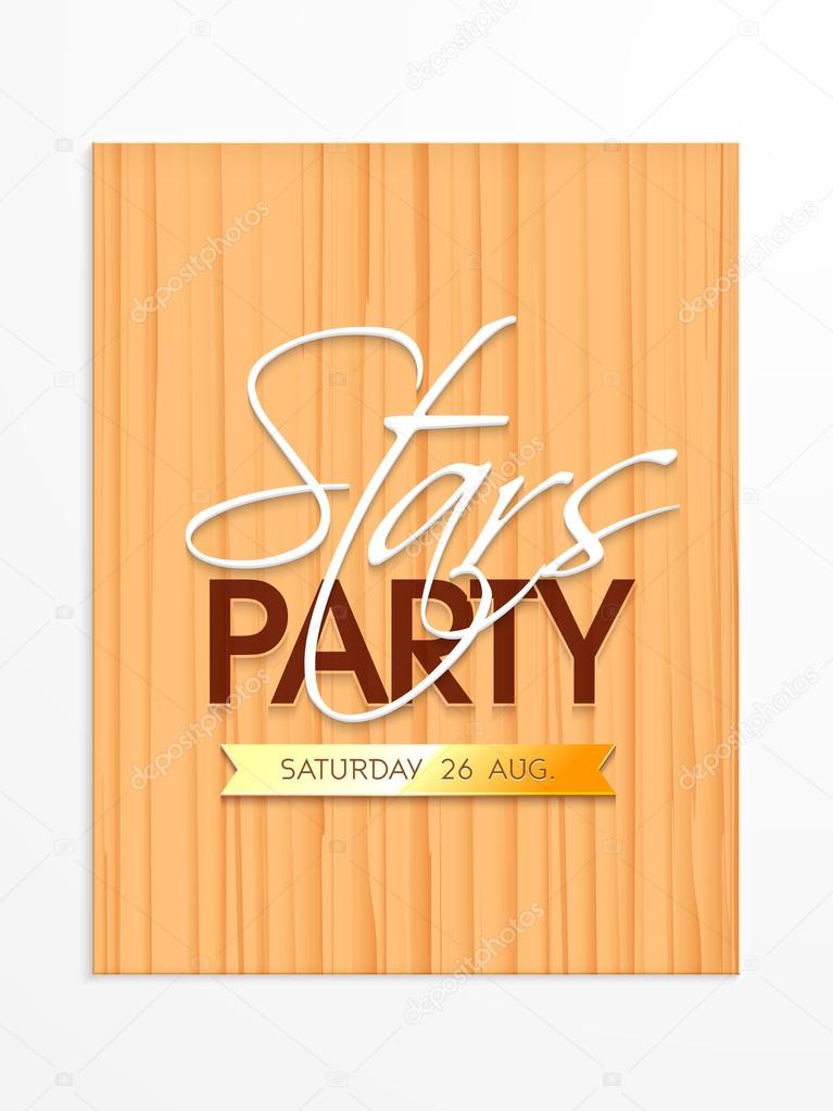 Stars party invitation card design.