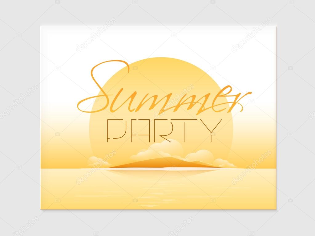 Poster, banner or flyer for summer party.