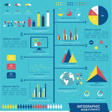 Farklı iş Infographic öğeleri kümesi.