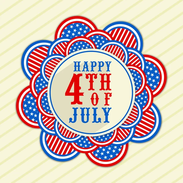 Etiqueta, etiqueta o etiqueta para la celebración del Día de la Independencia Americana . — Archivo Imágenes Vectoriales