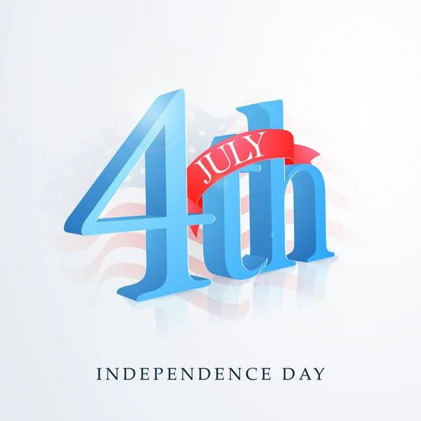 American Independence Day with 3D glossy text. — Stock Vector