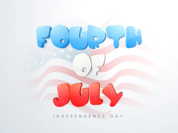 Dia da independência americana com texto brilhante . —  Vetores de Stock